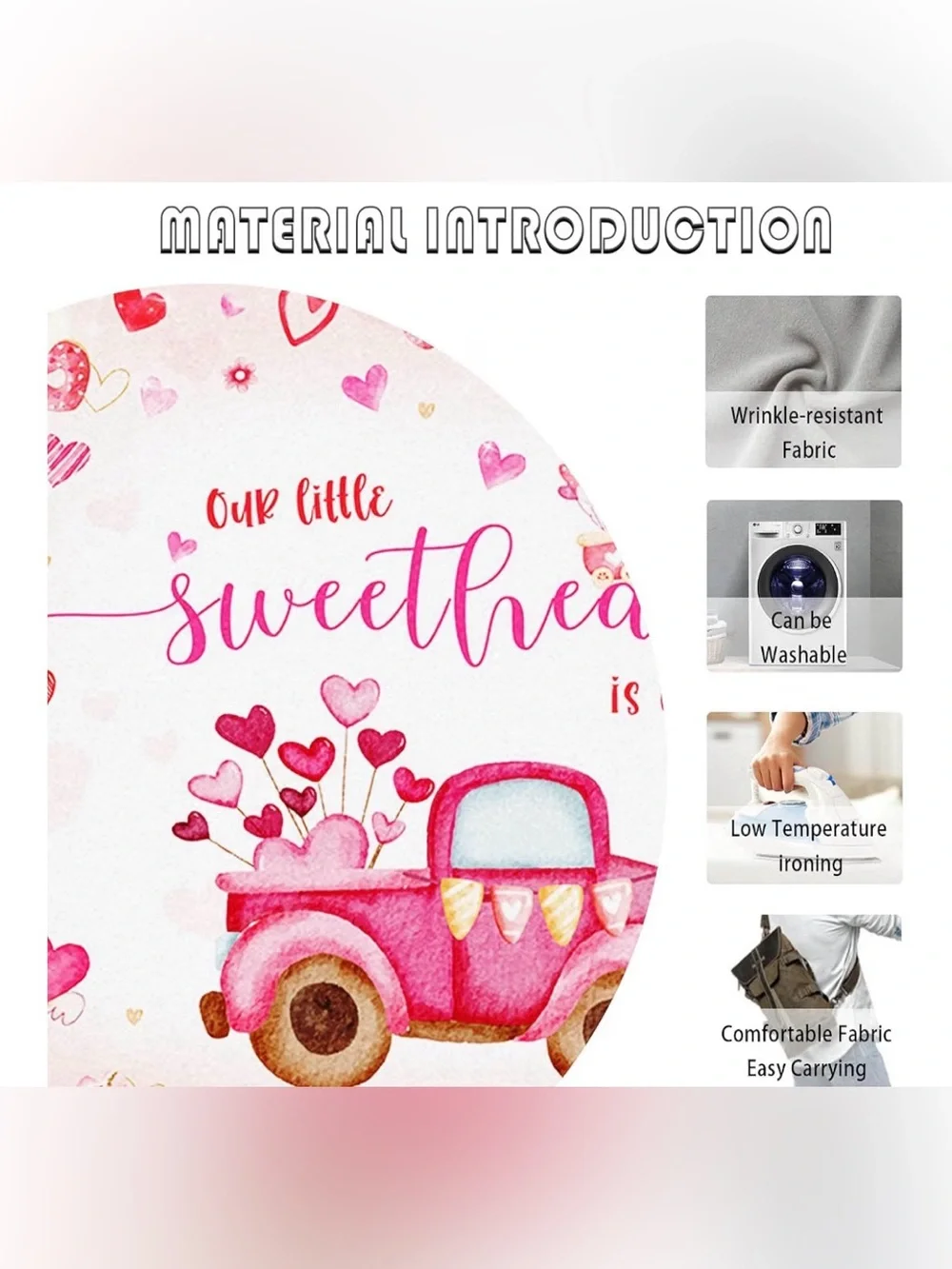 New 7’x5’ “Our Little Sweetheart is on the Way” Photography Backdrop Hearts